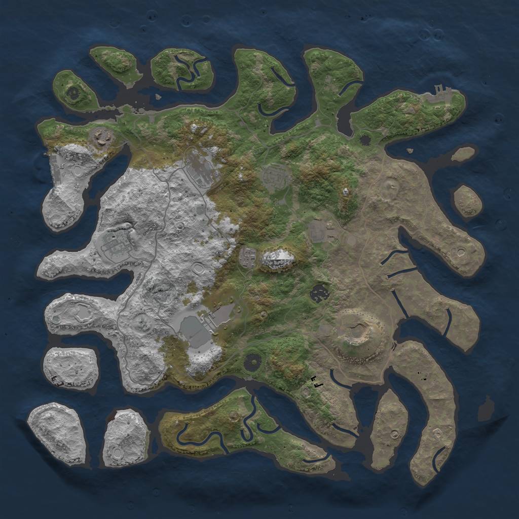 Rust Map: Procedural Map, Size: 4300, Seed: 76465, 20 Monuments