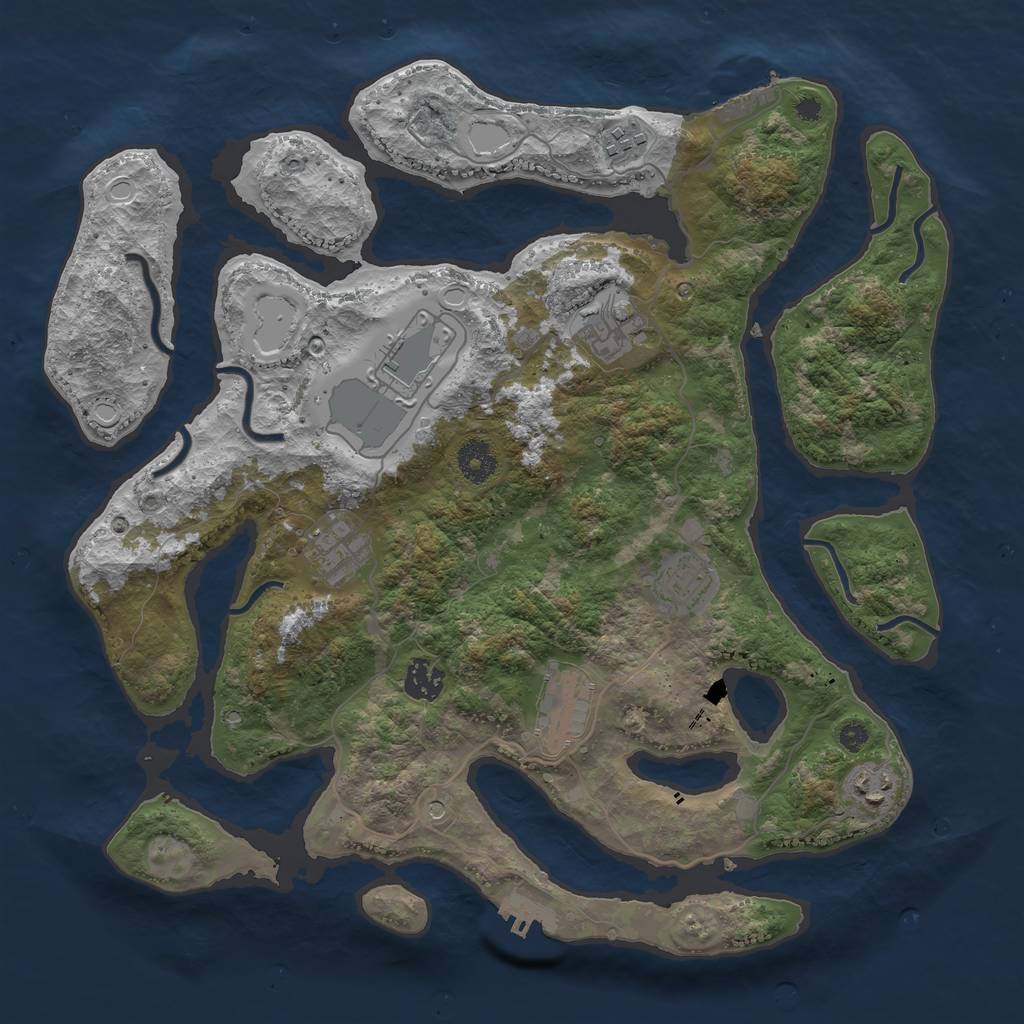 Rust Map: Procedural Map, Size: 3750, Seed: 4788, 19 Monuments