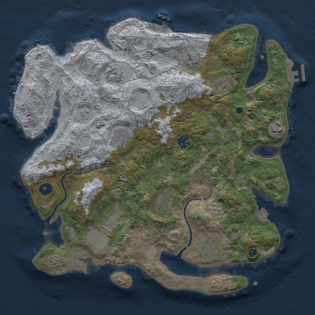 Rust Map: Procedural Map, Size: 3750, Seed: 4788, 15 Monuments