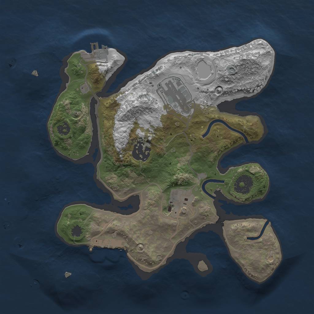 Rust Map: Procedural Map, Size: 2500, Seed: 1232345, 13 Monuments