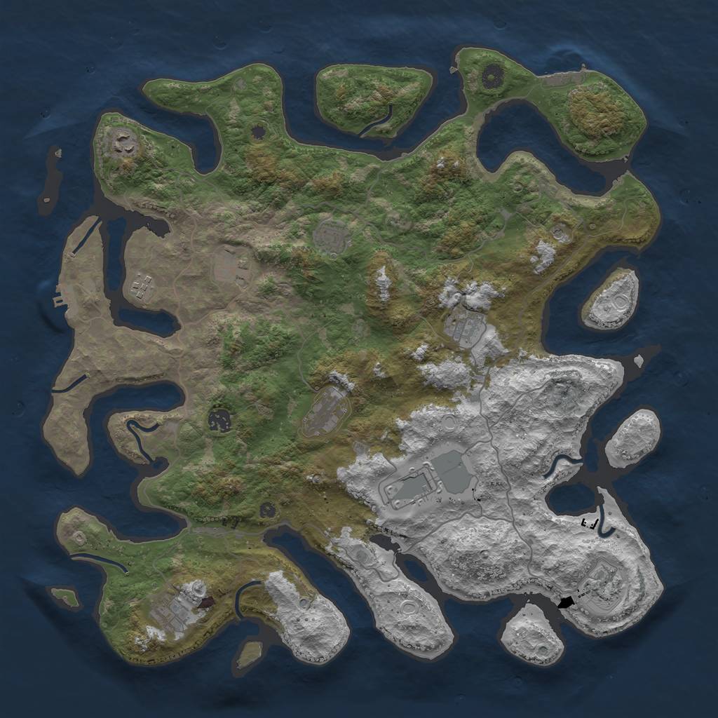 Rust Map: Procedural Map, Size: 4500, Seed: 31669, 21 Monuments