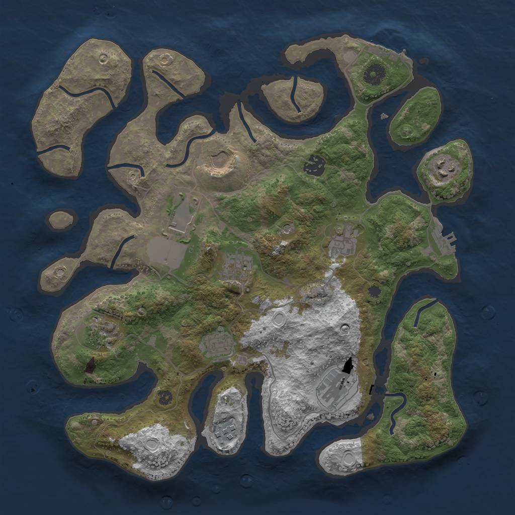 Rust Map: Procedural Map, Size: 3600, Seed: 45948, 21 Monuments