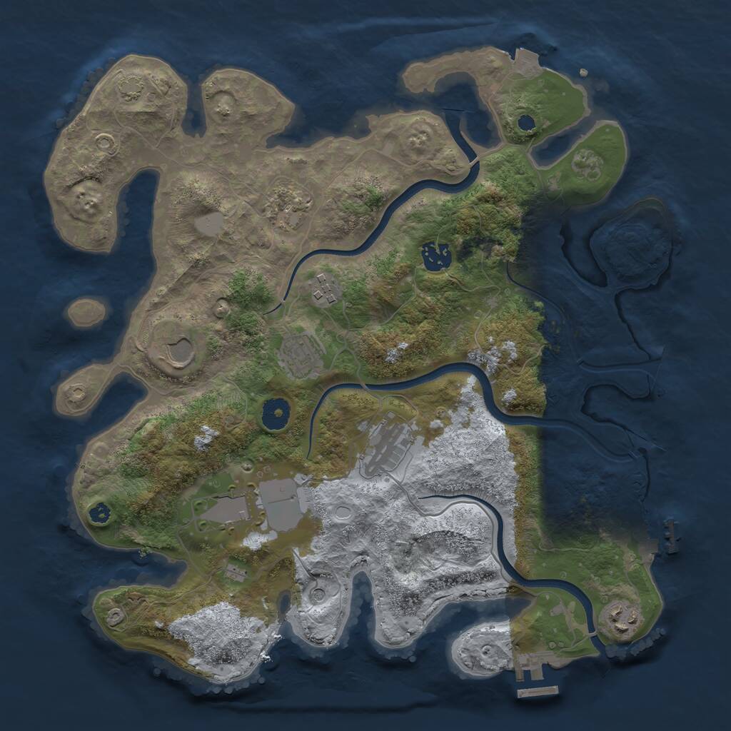 Rust Map: Procedural Map, Size: 3600, Seed: 45948, 13 Monuments