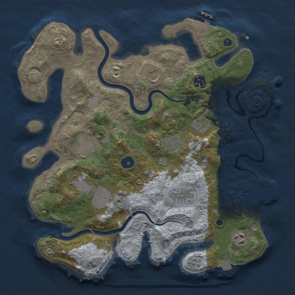 Rust Map: Procedural Map, Size: 3600, Seed: 45948, 14 Monuments