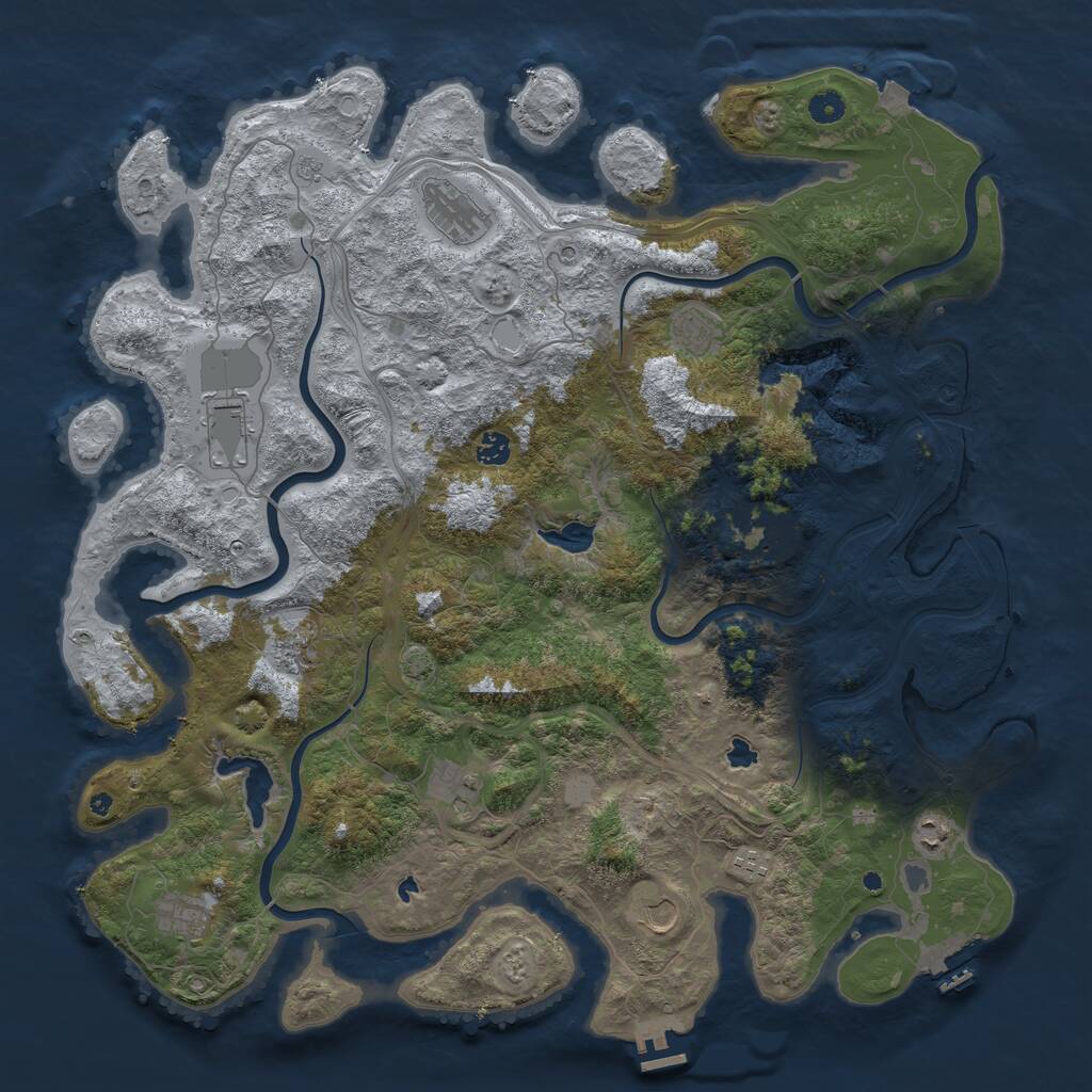 Rust Map: Procedural Map, Size: 4800, Seed: 800046208, 17 Monuments