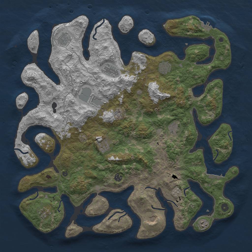 Rust Map: Procedural Map, Size: 4800, Seed: 800046208, 22 Monuments