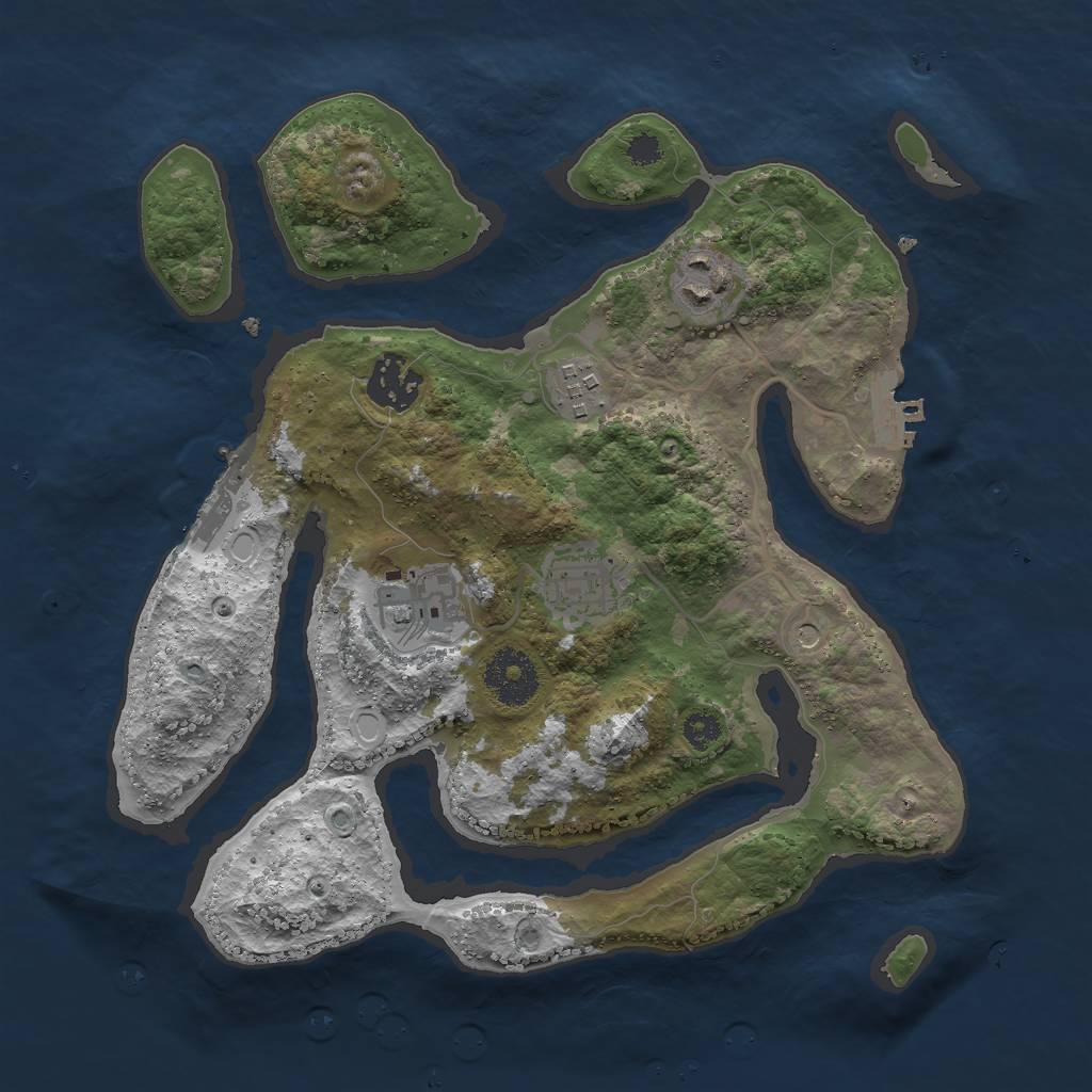 Rust Map: Procedural Map, Size: 3000, Seed: 82186, 16 Monuments