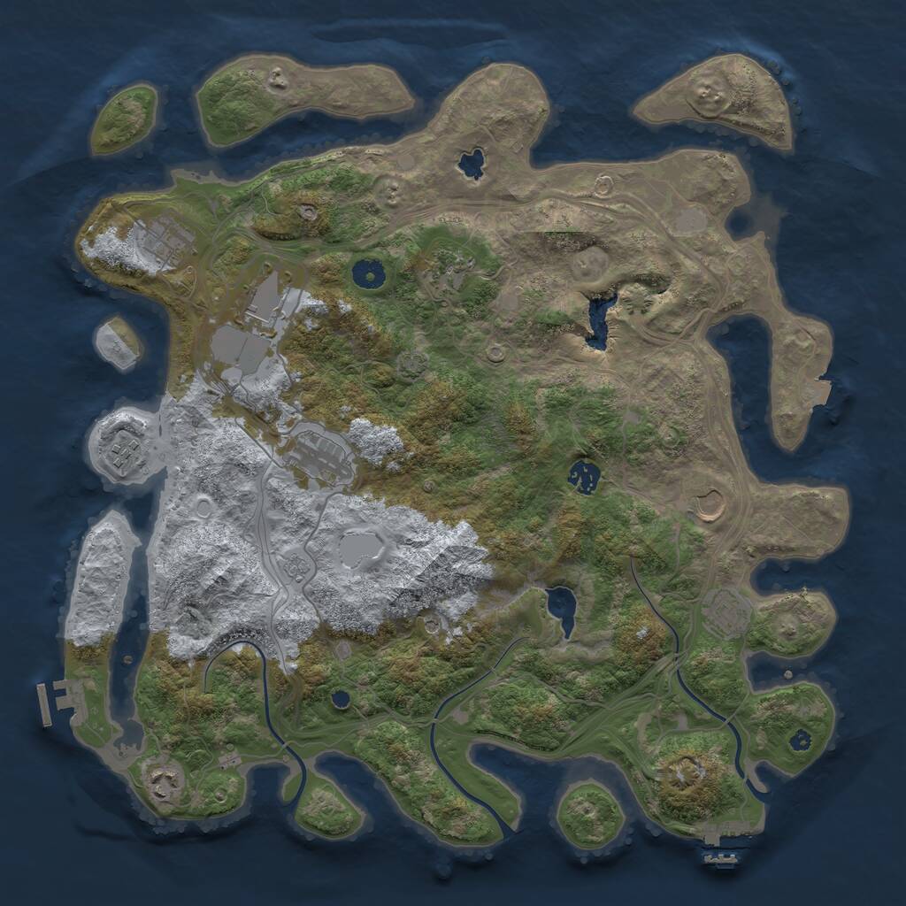 Rust Map: Procedural Map, Size: 4250, Seed: 12083, 15 Monuments