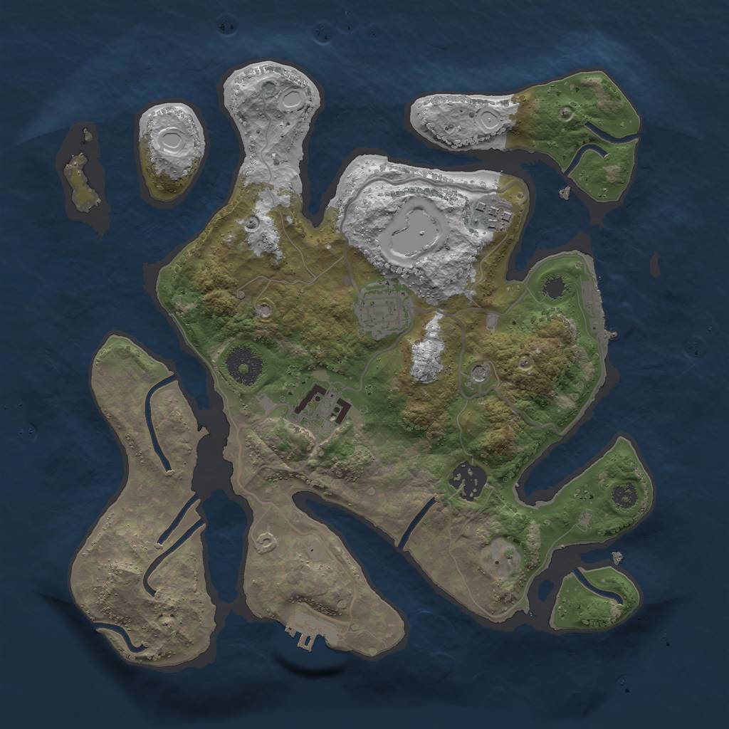 Rust Map: Procedural Map, Size: 3000, Seed: 1817925211, 15 Monuments