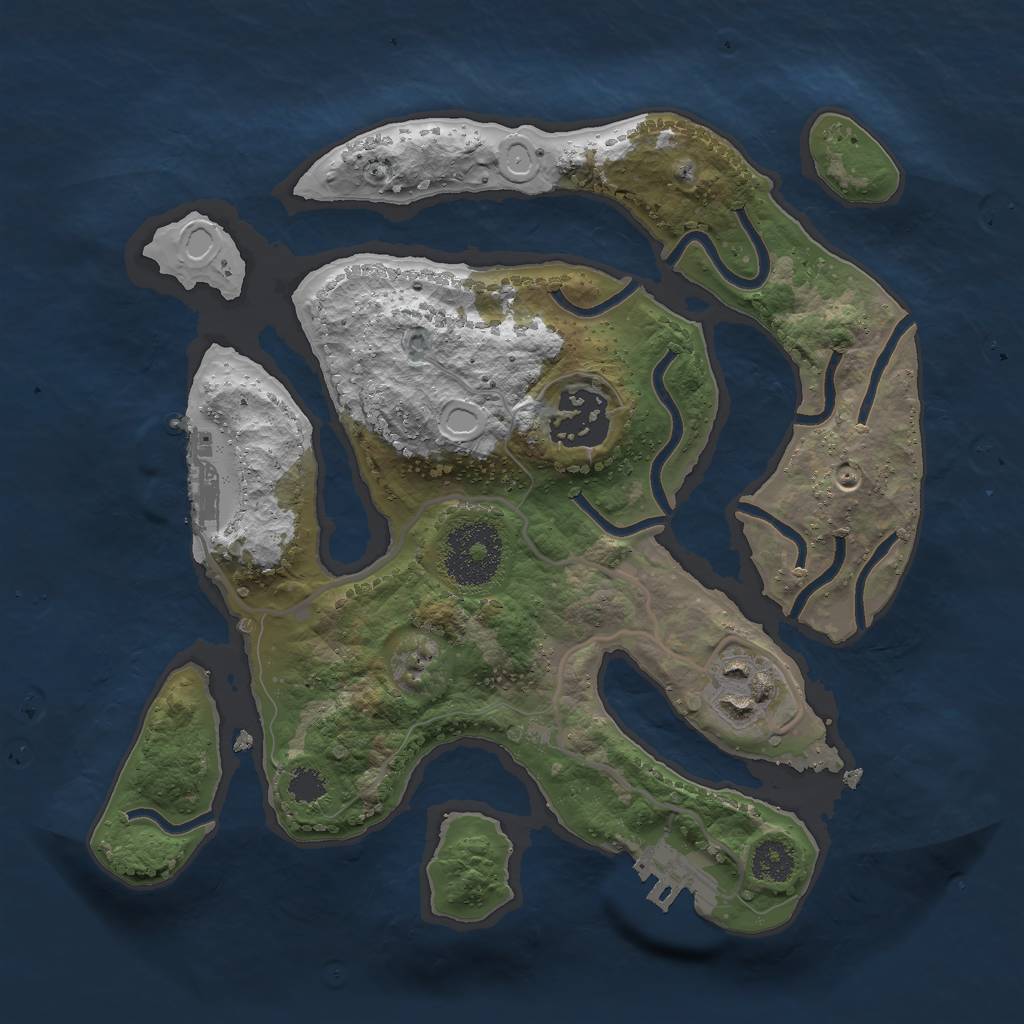 Rust Map: Procedural Map, Size: 2500, Seed: 89099655, 12 Monuments
