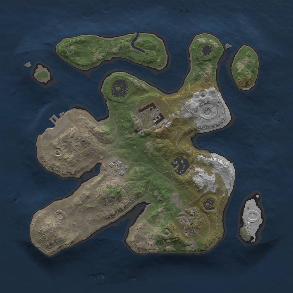 Rust Map: Procedural Map, Size: 2500, Seed: 378564, 14 Monuments