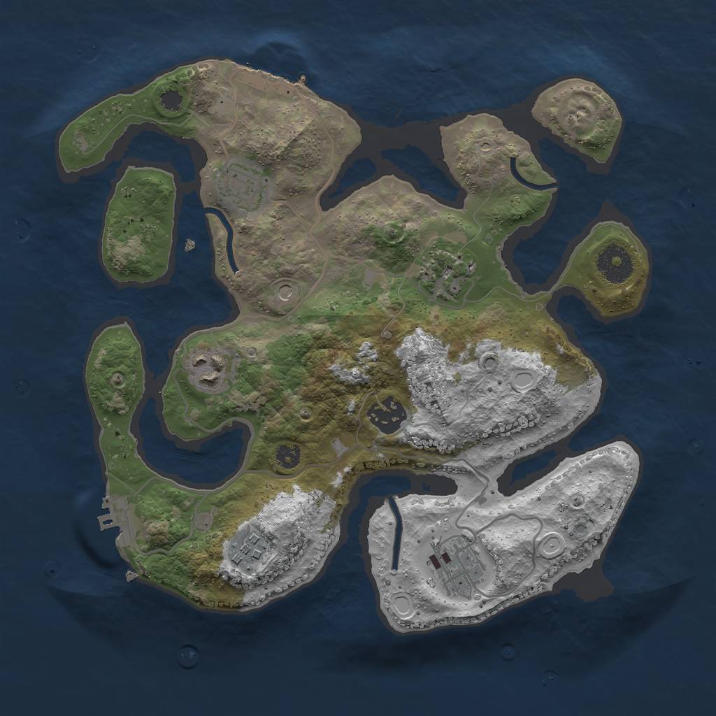 Rust Map: Procedural Map, Size: 3000, Seed: 319731692, 17 Monuments