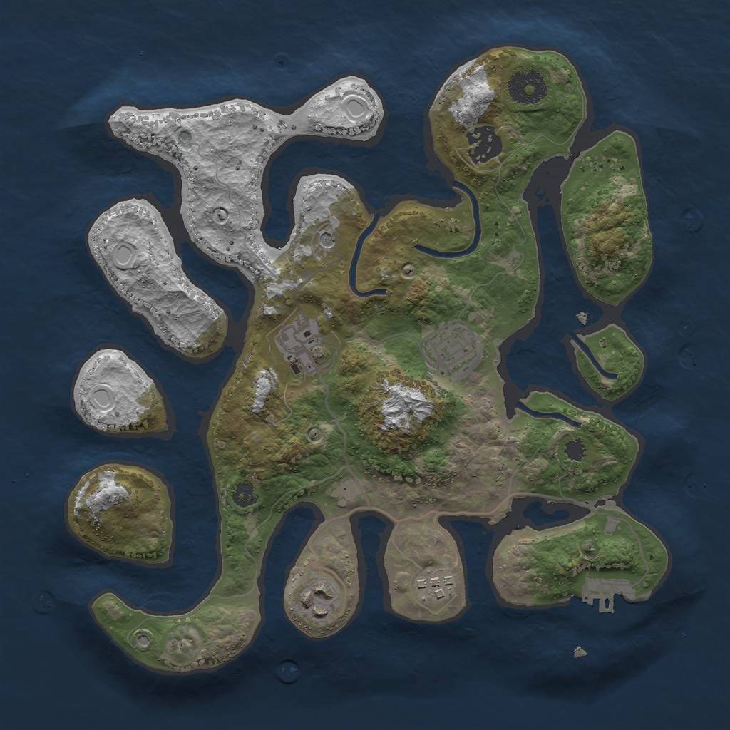 Rust Map: Procedural Map, Size: 3000, Seed: 22287527, 15 Monuments