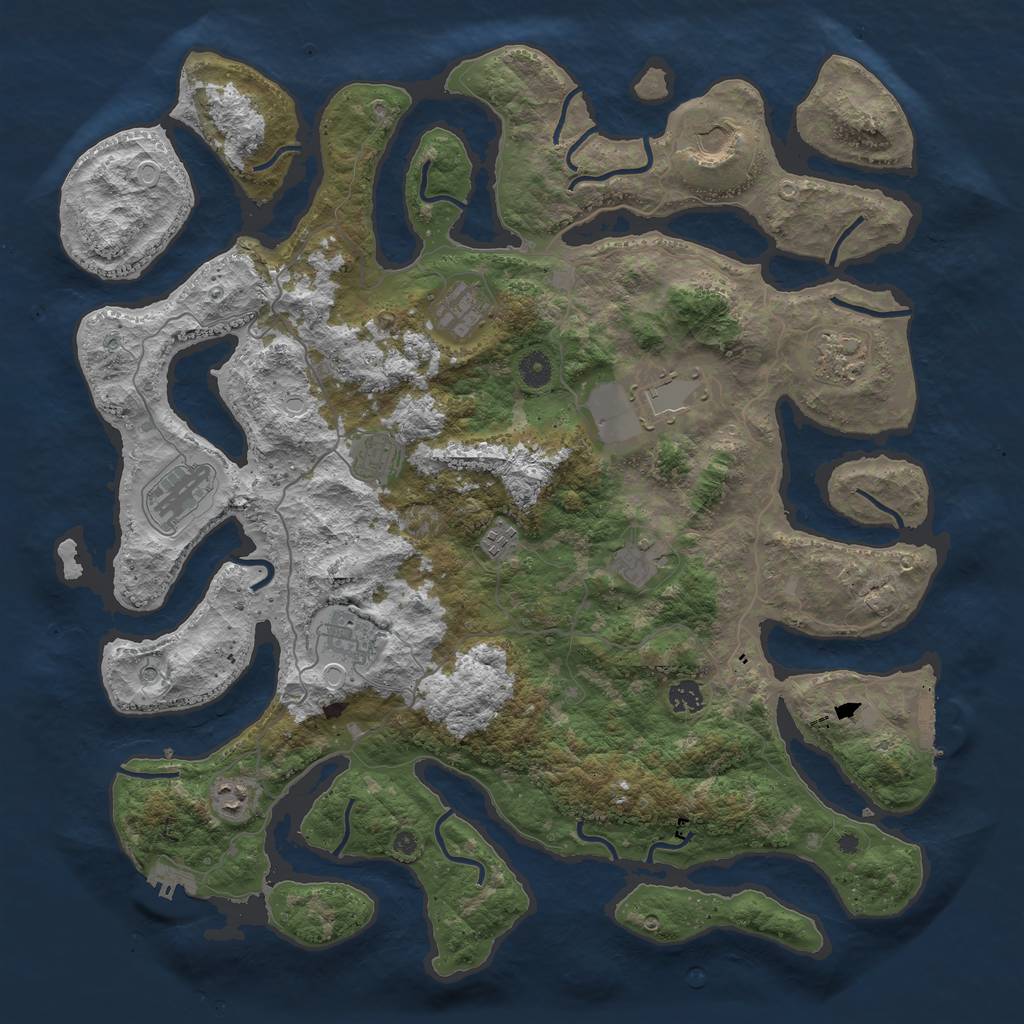 Rust Map: Procedural Map, Size: 4500, Seed: 3498, 22 Monuments