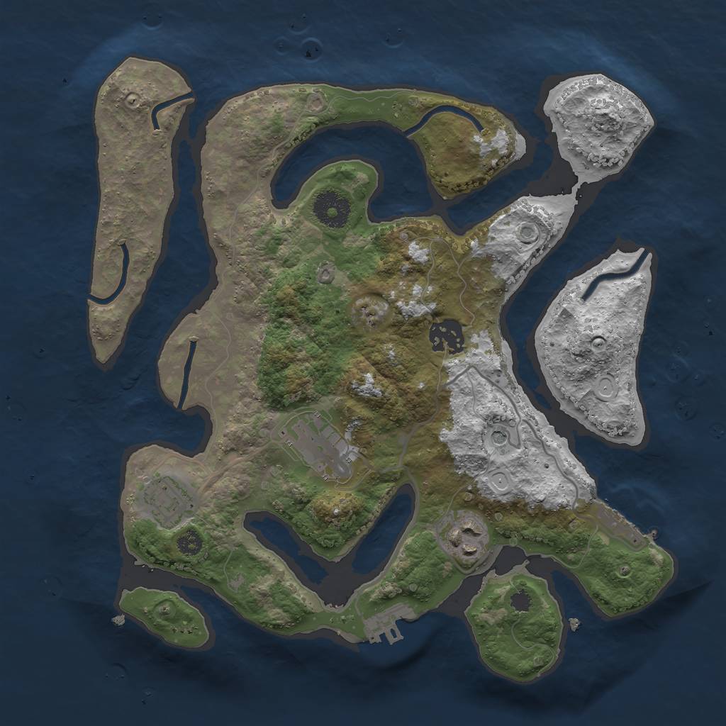 Rust Map: Procedural Map, Size: 3000, Seed: 20044, 15 Monuments