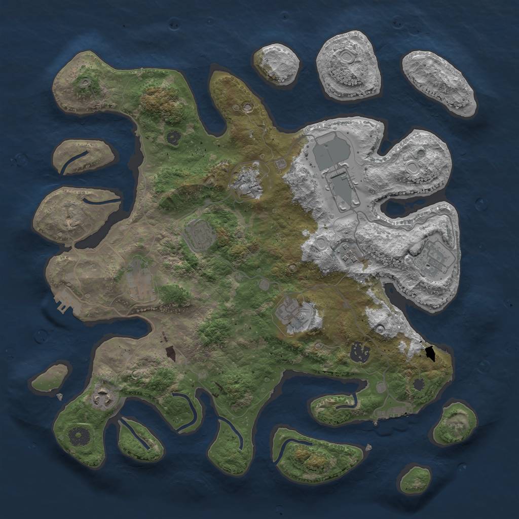 Rust Map: Procedural Map, Size: 3800, Seed: 817631, 19 Monuments