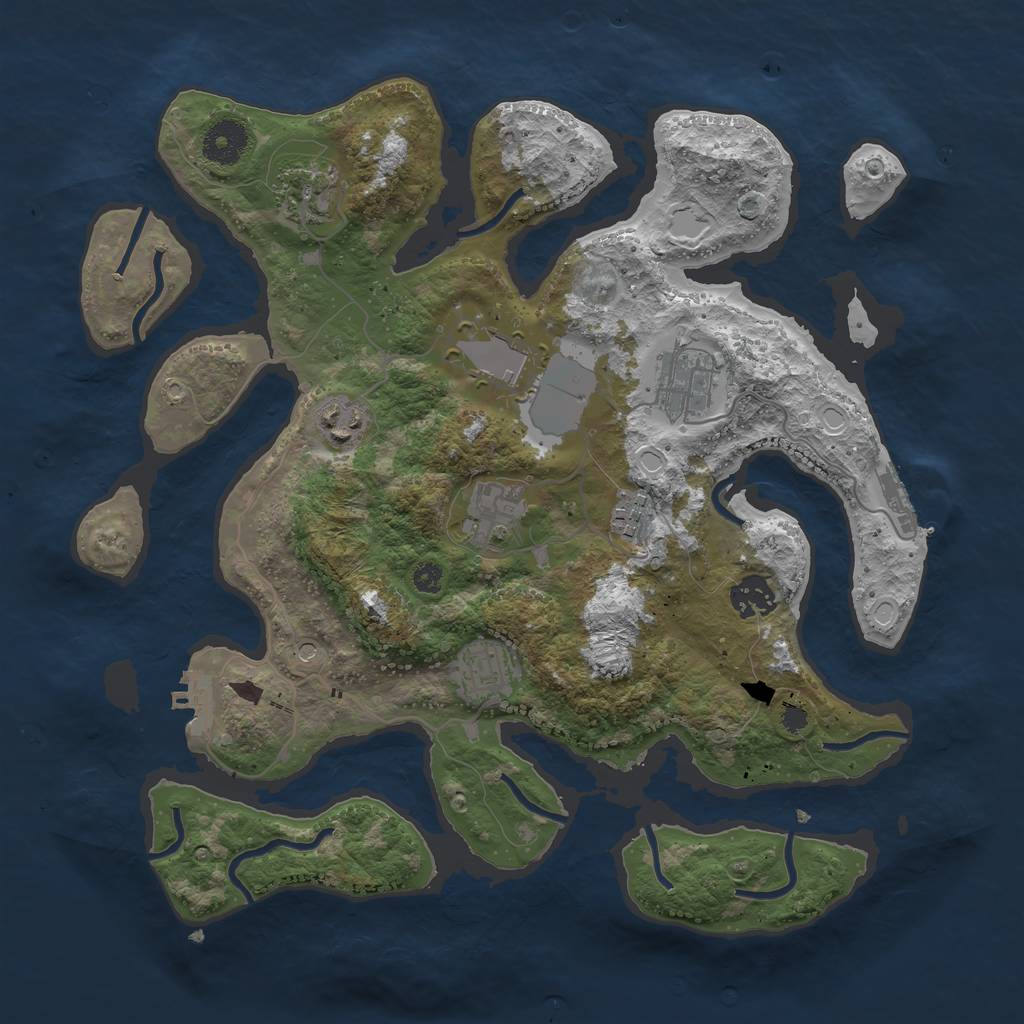 Rust Map: Procedural Map, Size: 3500, Seed: 79871041, 19 Monuments