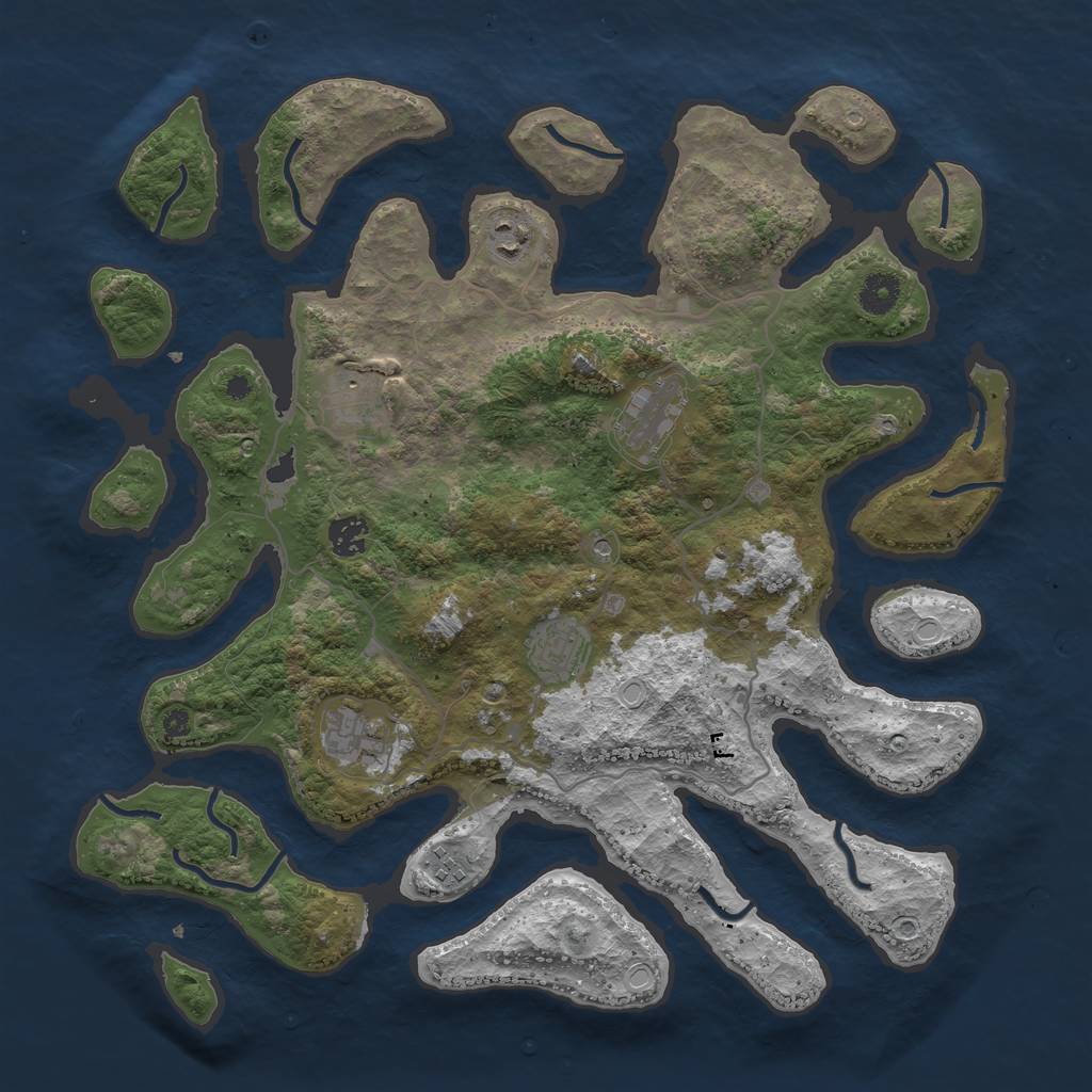 Rust Map: Procedural Map, Size: 4000, Seed: 8540, 16 Monuments