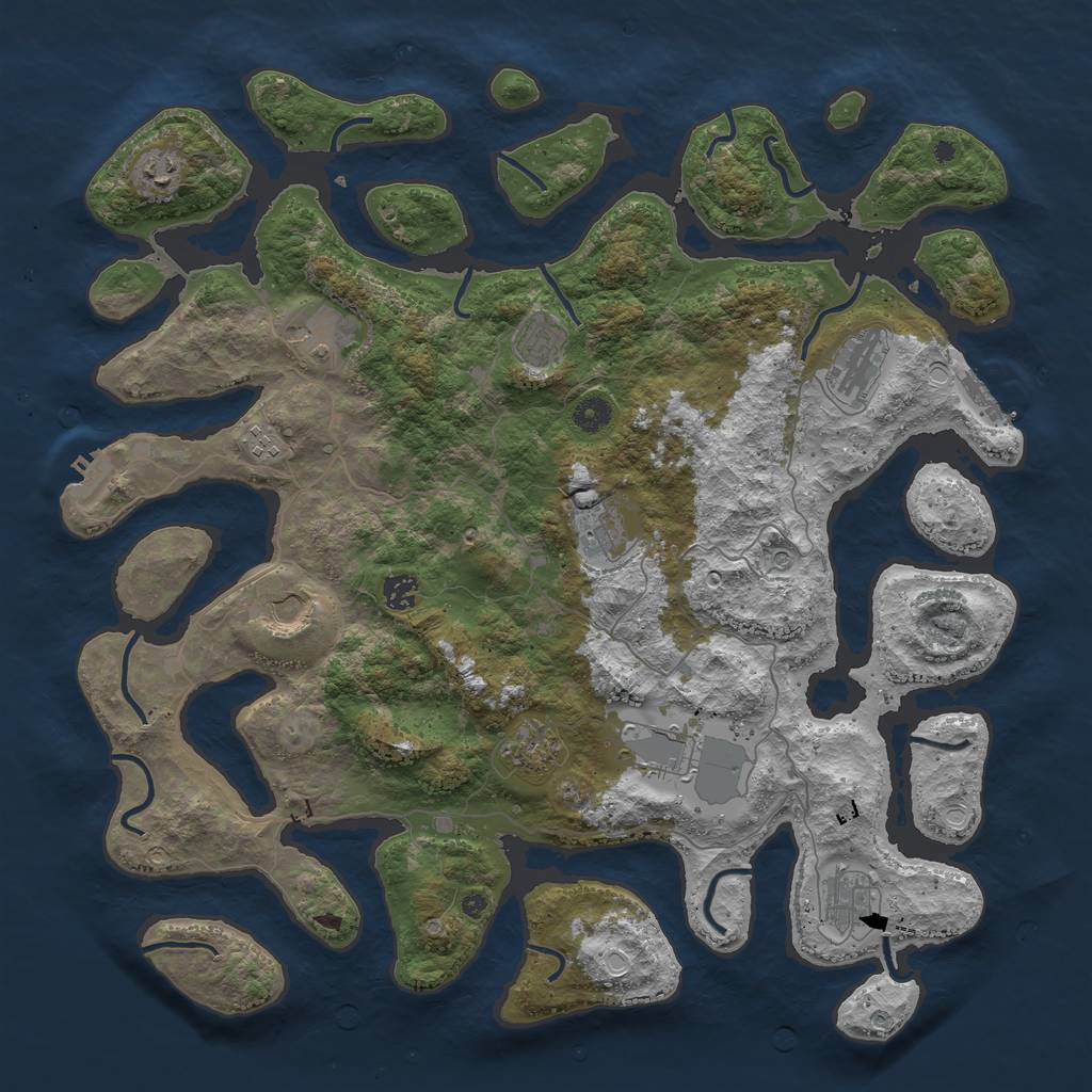 Rust Map: Procedural Map, Size: 4500, Seed: 2139941222, 22 Monuments