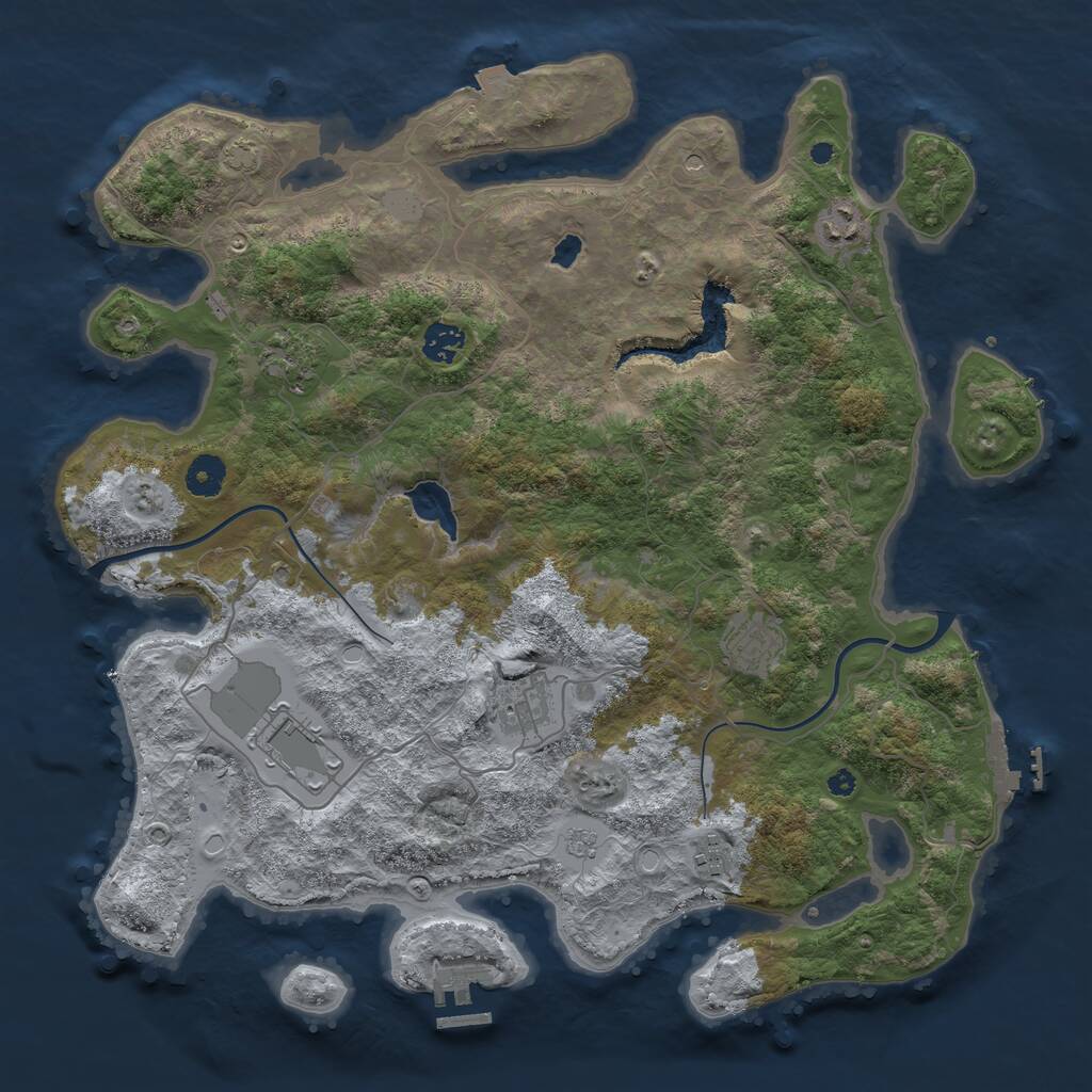 Rust Map: Procedural Map, Size: 4000, Seed: 565903353, 13 Monuments