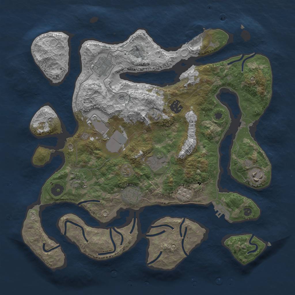 Rust Map: Procedural Map, Size: 3650, Seed: 980482902, 19 Monuments