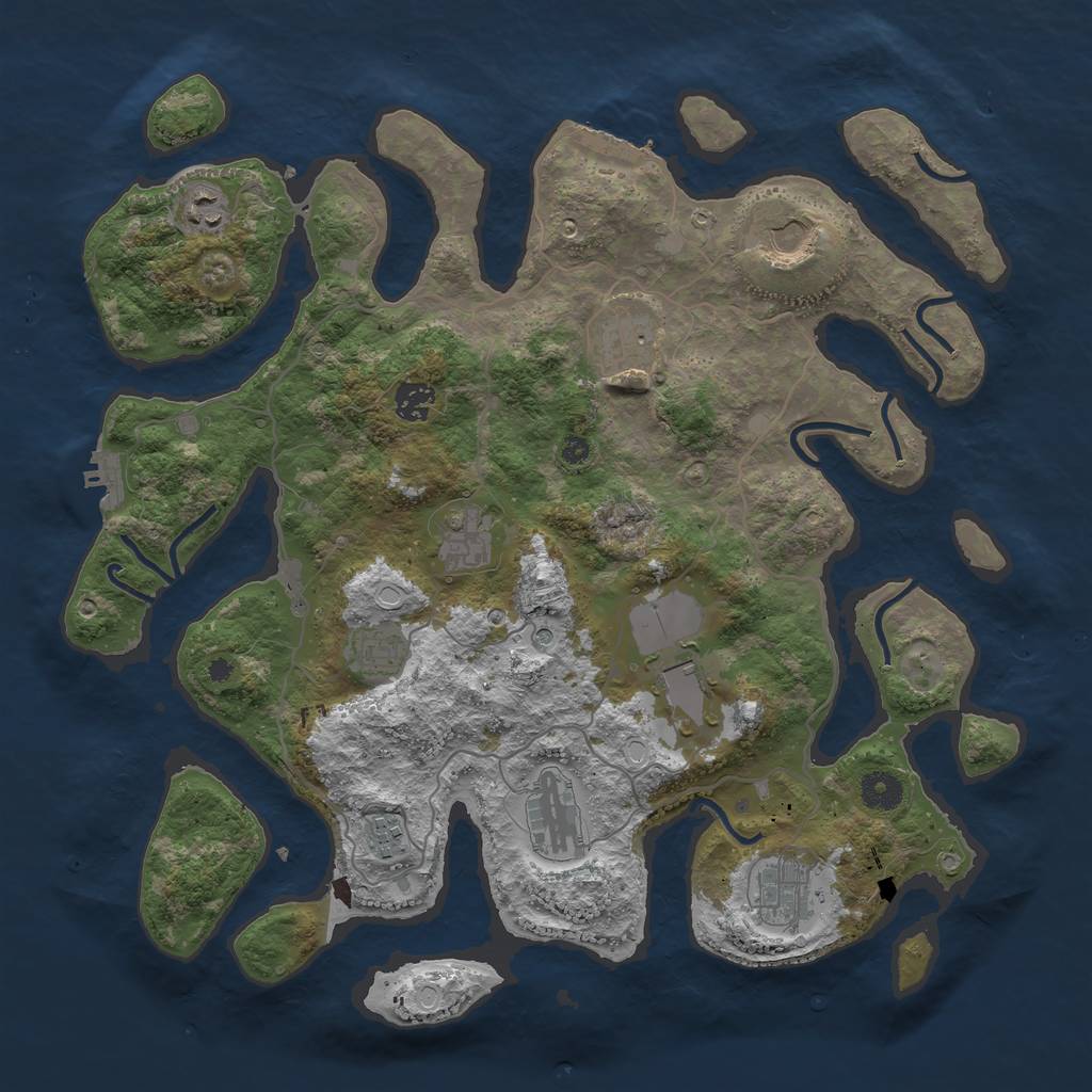 Rust Map: Procedural Map, Size: 4000, Seed: 513561690, 21 Monuments