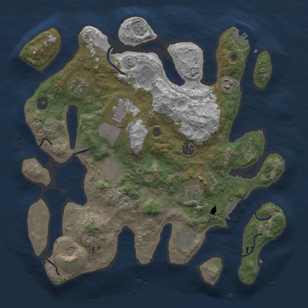 Rust Map: Procedural Map, Size: 3800, Seed: 4556542, 21 Monuments