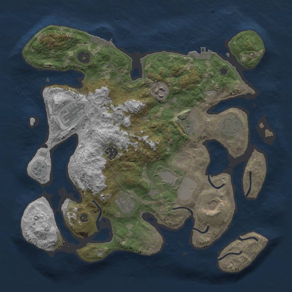 Rust Map: Procedural Map, Size: 3500, Seed: 50869506, 20 Monuments