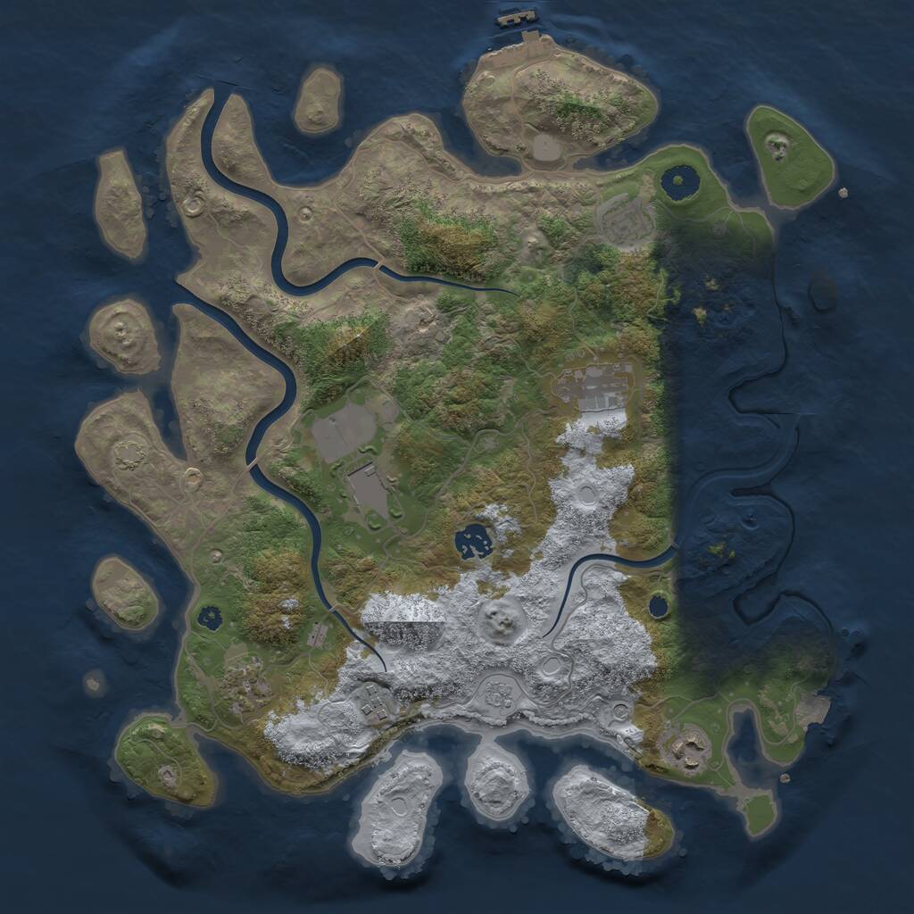 Rust Map: Procedural Map, Size: 3800, Seed: 711, 12 Monuments