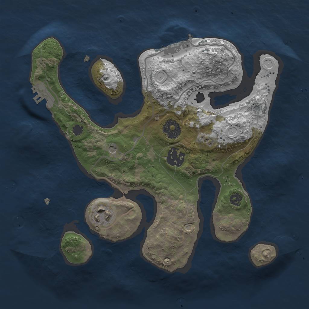 Rust Map: Procedural Map, Size: 2500, Seed: 68173, 13 Monuments