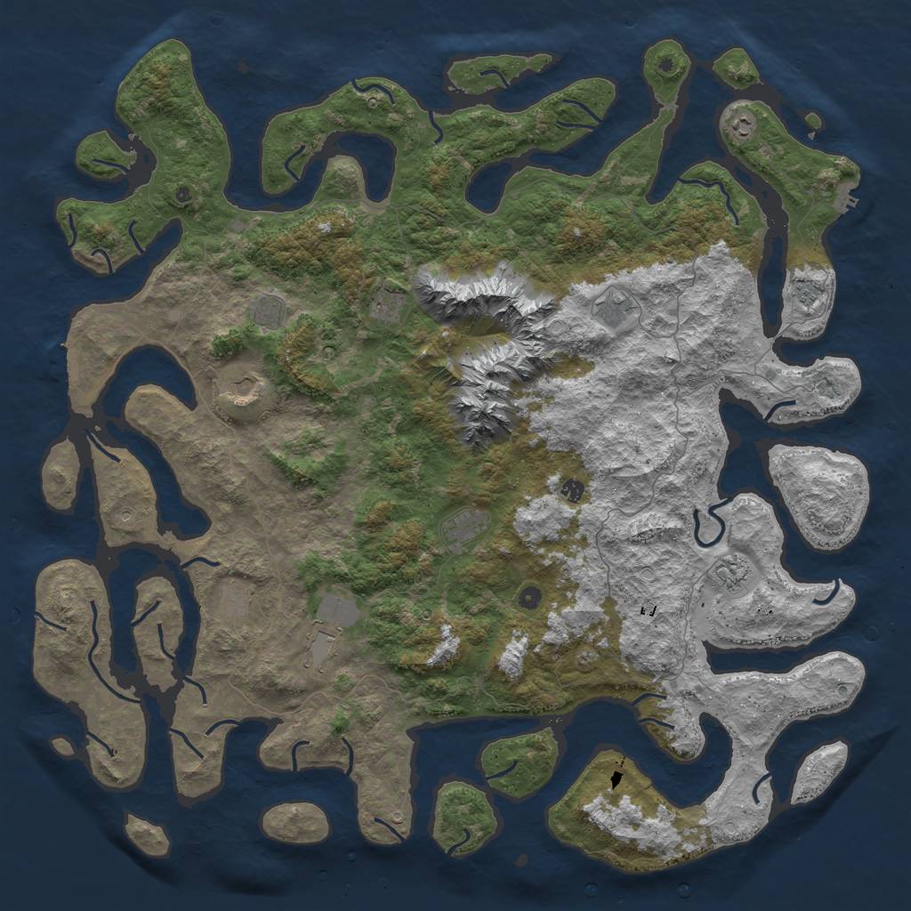Rust Map: Procedural Map, Size: 6000, Seed: 3301989, 22 Monuments