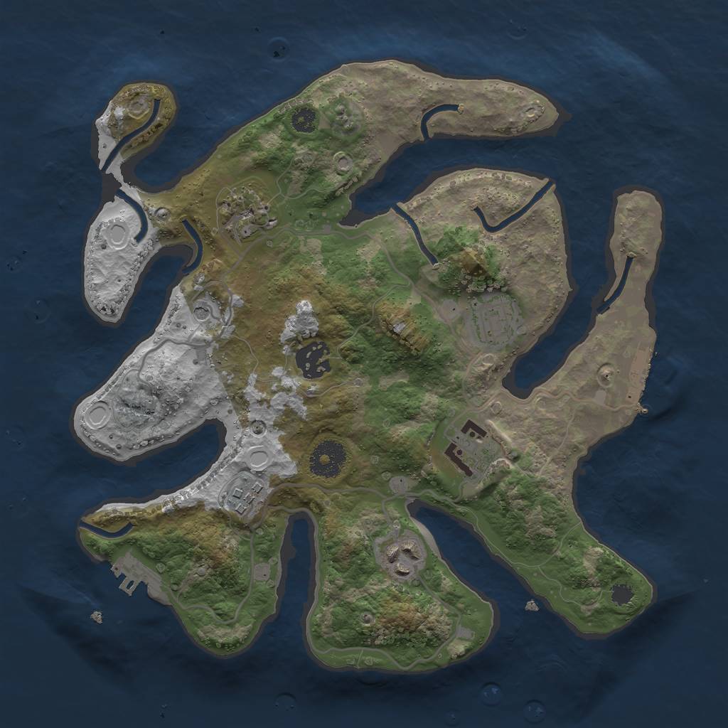 Rust Map: Procedural Map, Size: 3000, Seed: 241743773, 17 Monuments