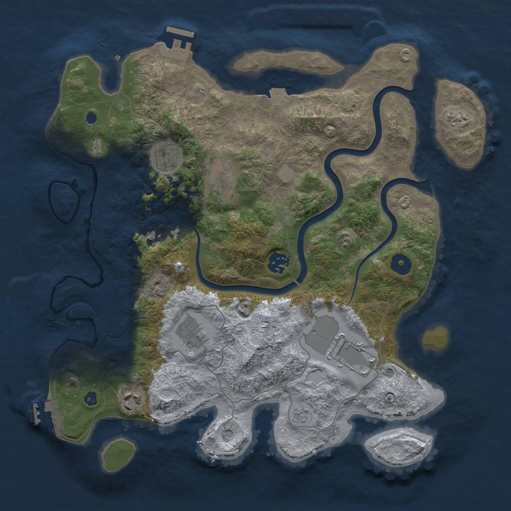 Rust Map: Procedural Map, Size: 3700, Seed: 4779, 13 Monuments