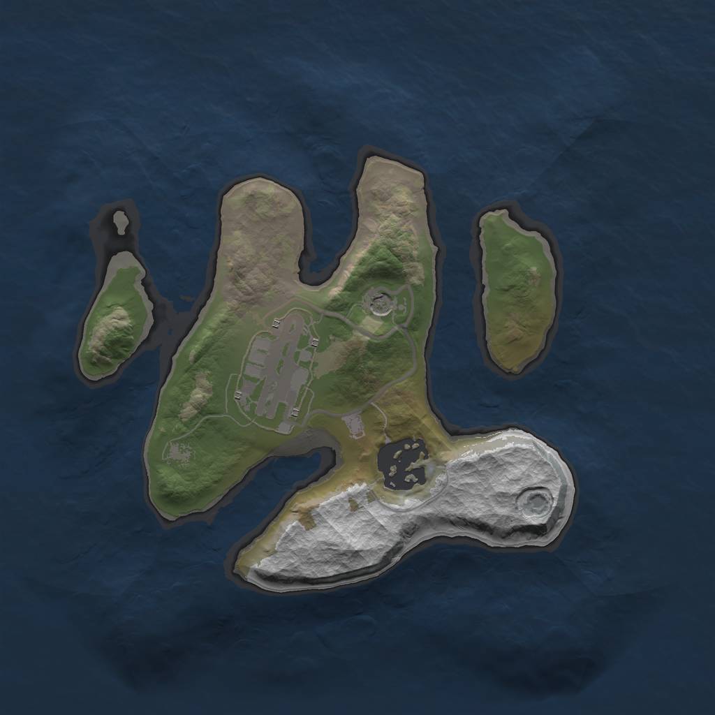 Rust Map: Barren, Size: 2000, Seed: 855258, 5 Monuments