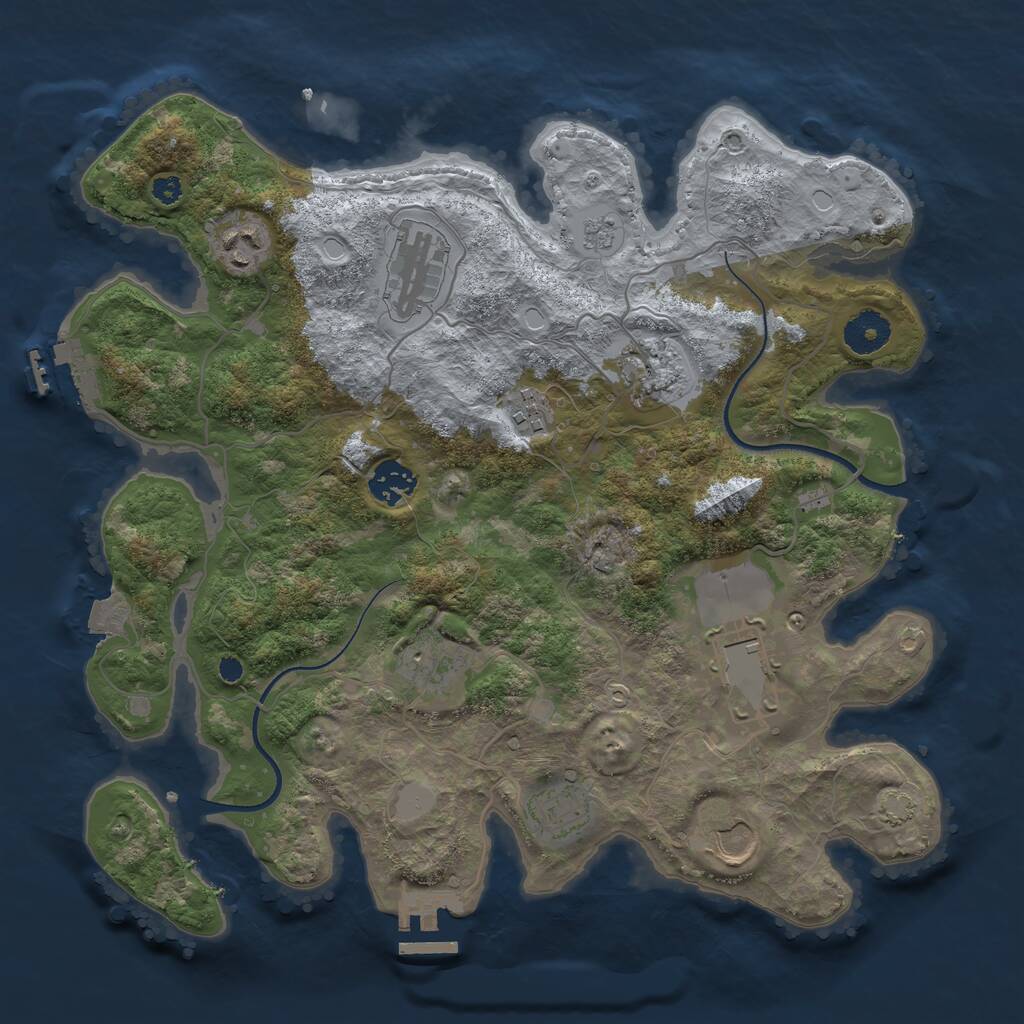 Rust Map: Procedural Map, Size: 3500, Seed: 299, 14 Monuments