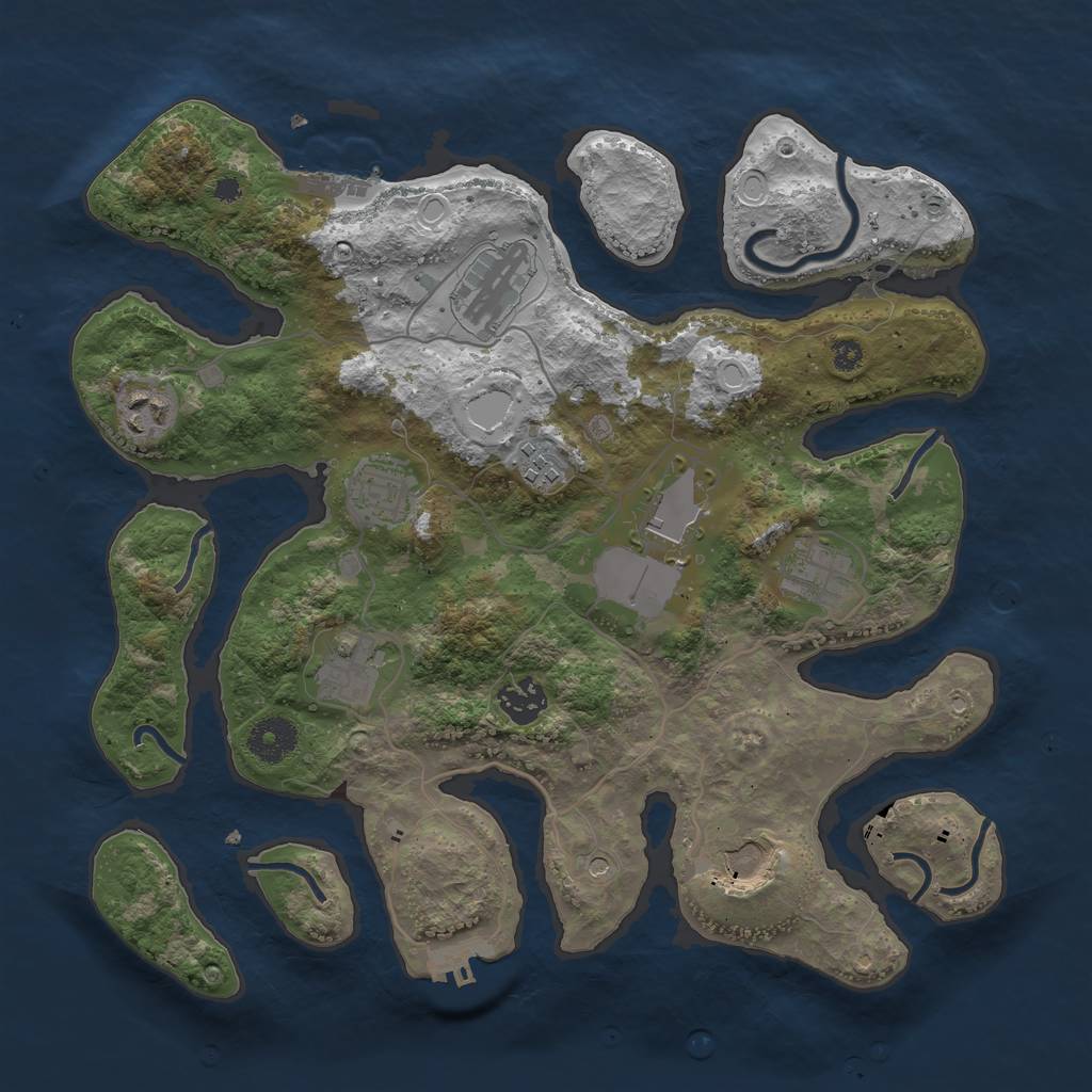 Rust Map: Procedural Map, Size: 3500, Seed: 299, 20 Monuments