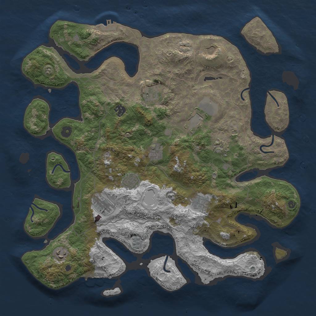 Rust Map: Procedural Map, Size: 4250, Seed: 1899113868, 22 Monuments