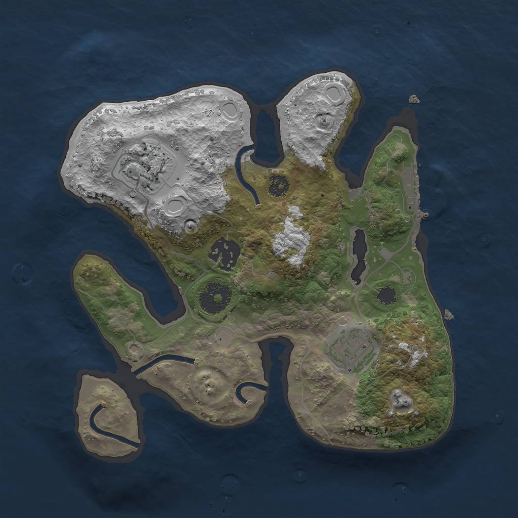 Rust Map: Procedural Map, Size: 2500, Seed: 805931546, 12 Monuments