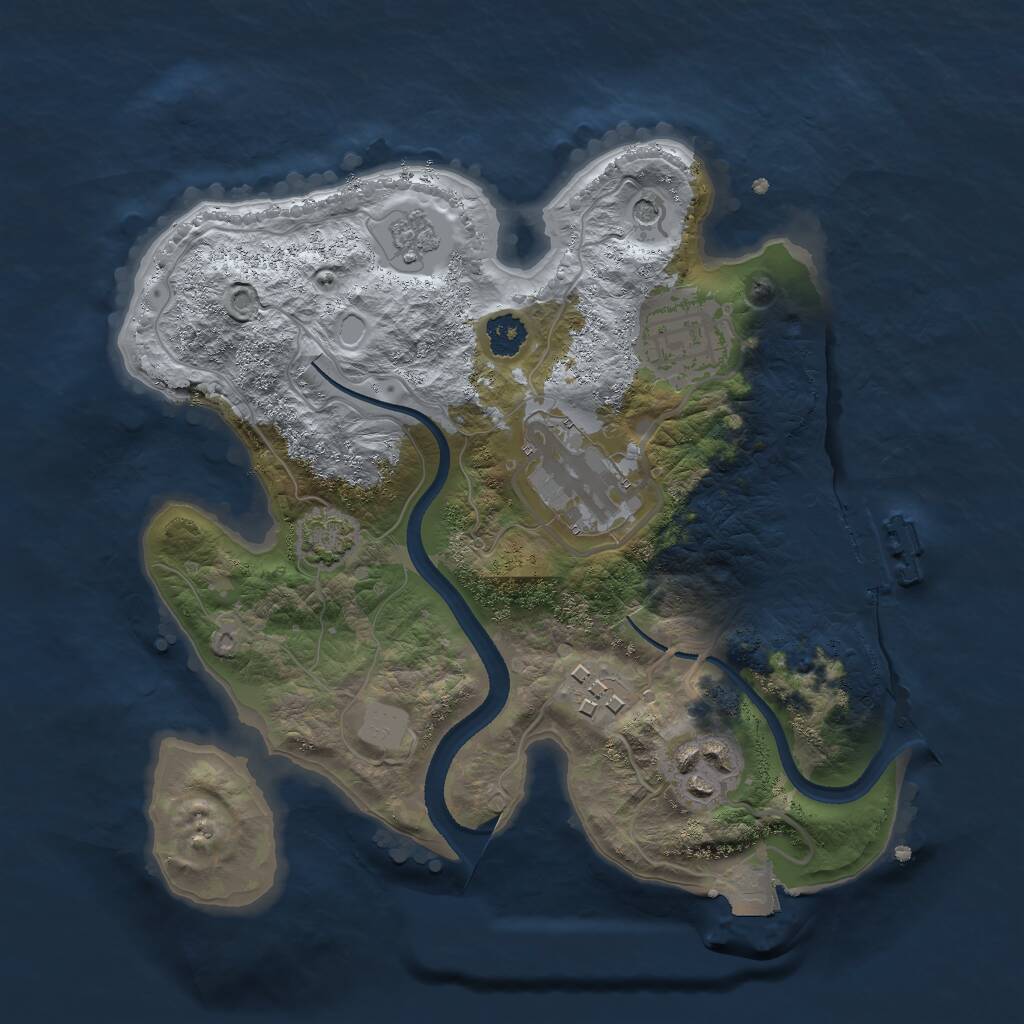 Rust Map: Procedural Map, Size: 2500, Seed: 805931546, 9 Monuments