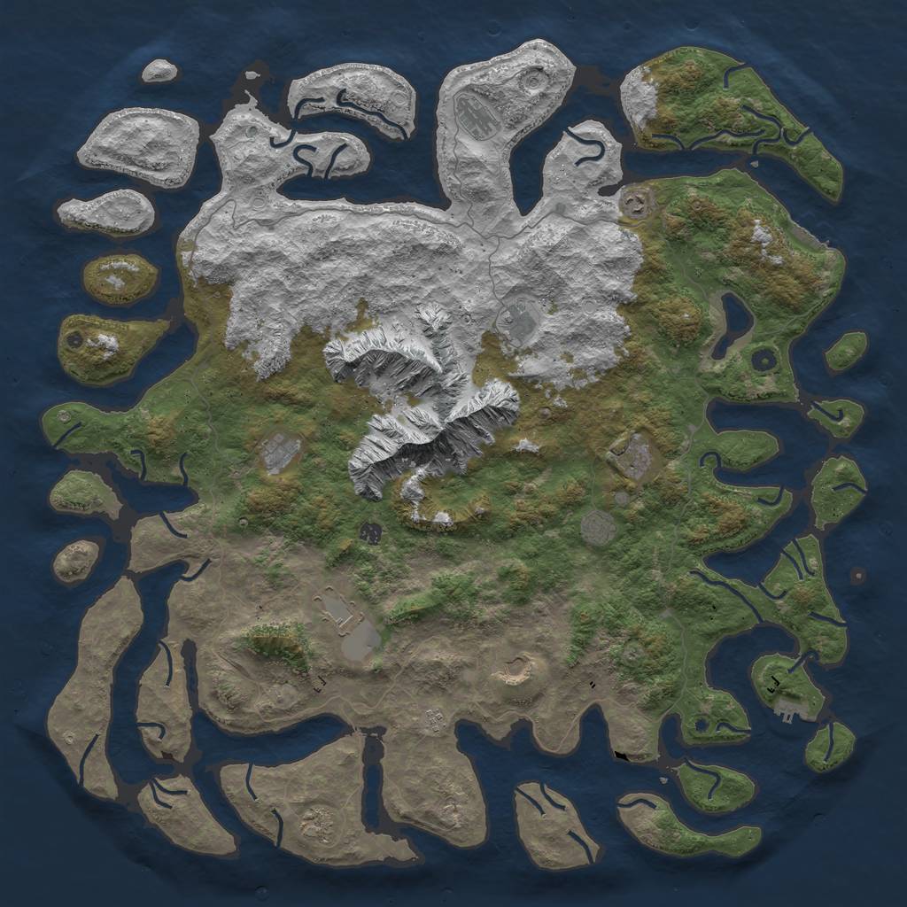 Rust Map: Procedural Map, Size: 6000, Seed: 28498, 22 Monuments