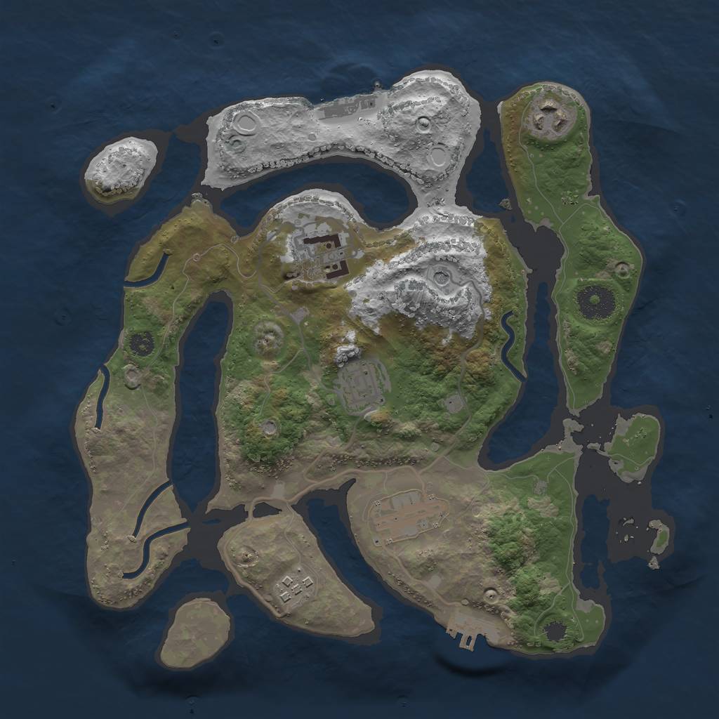 Rust Map: Procedural Map, Size: 3000, Seed: 28498, 16 Monuments