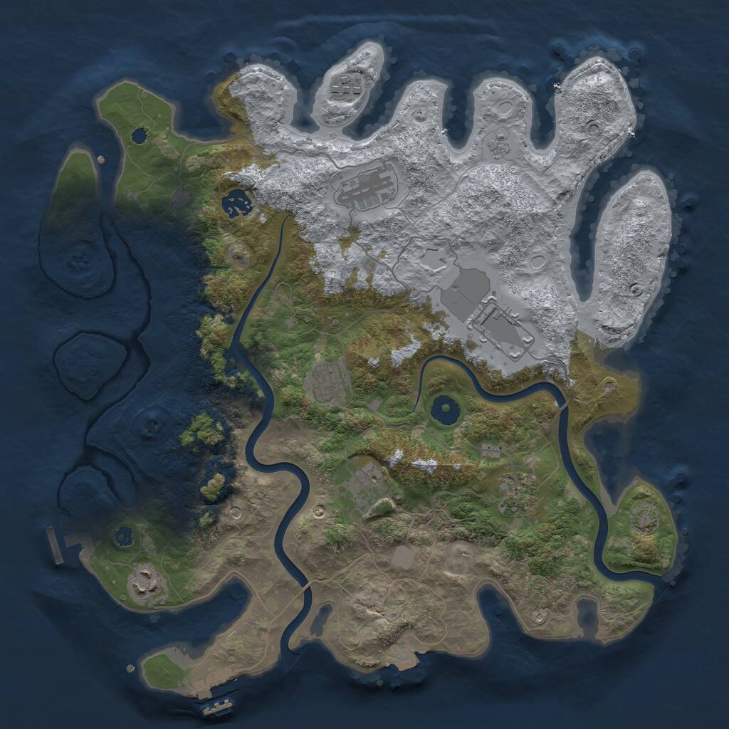 Rust Map: Procedural Map, Size: 3800, Seed: 1608562682, 14 Monuments