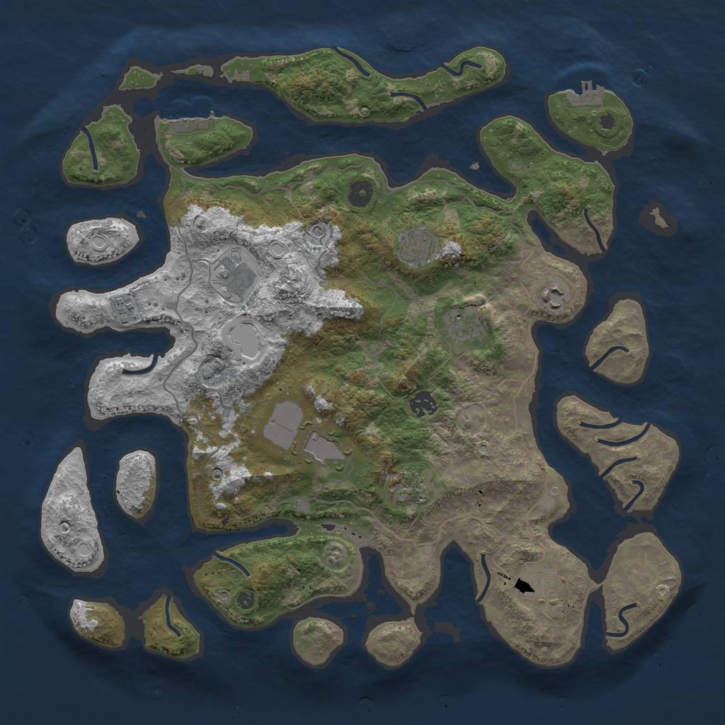 Rust Map: Procedural Map, Size: 4200, Seed: 76200184, 20 Monuments