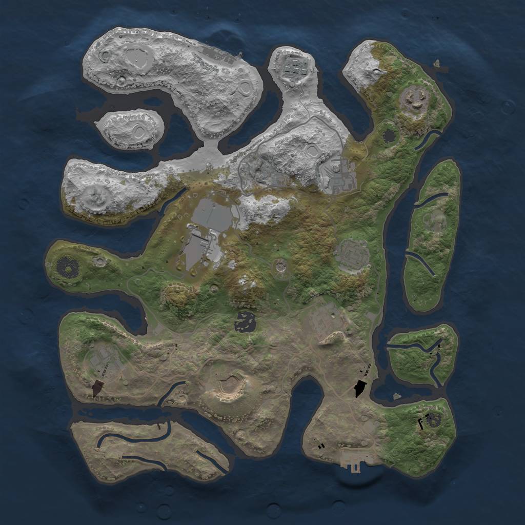 Rust Map: Procedural Map, Size: 3500, Seed: 36985748, 20 Monuments