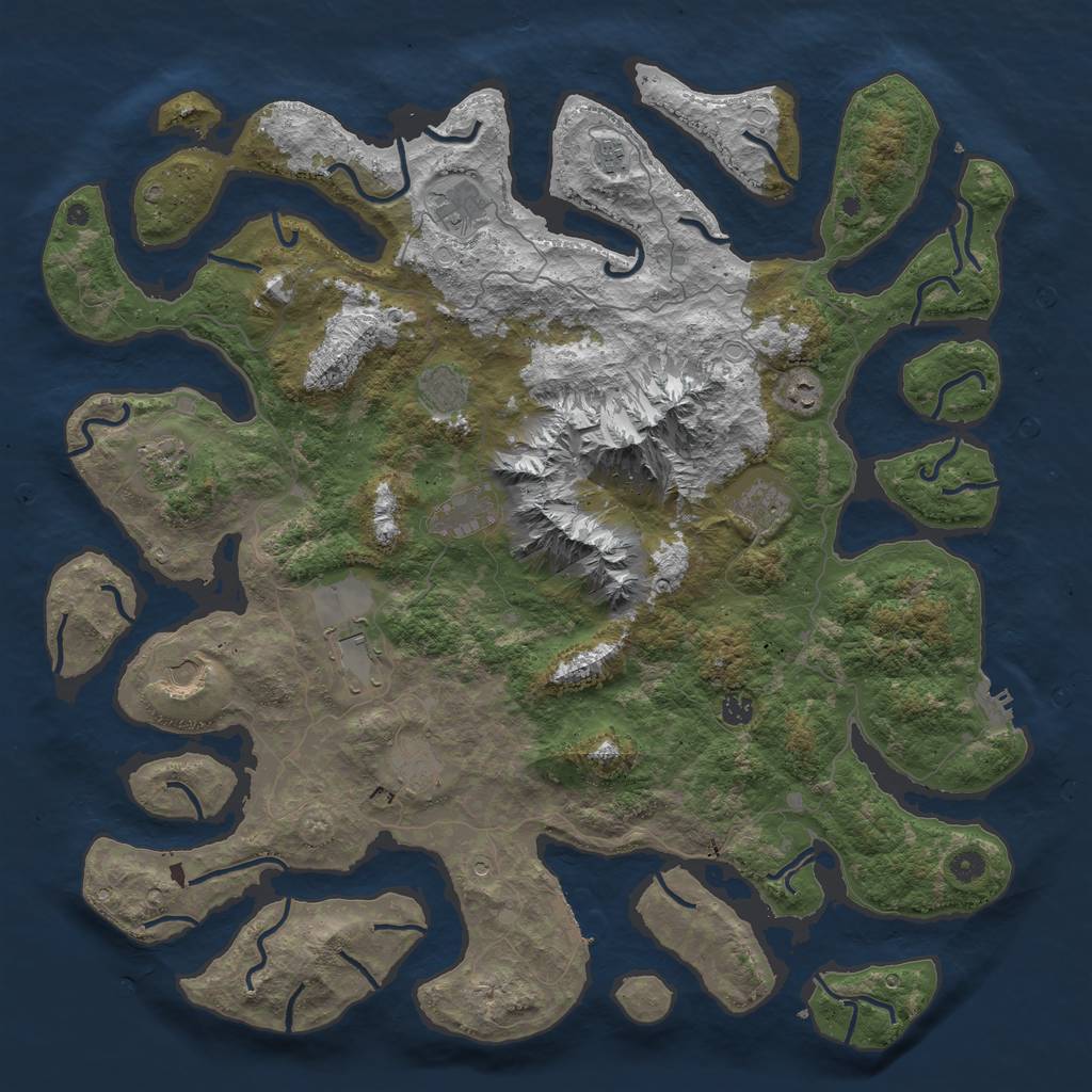 Rust Map: Procedural Map, Size: 5000, Seed: 9268, 22 Monuments