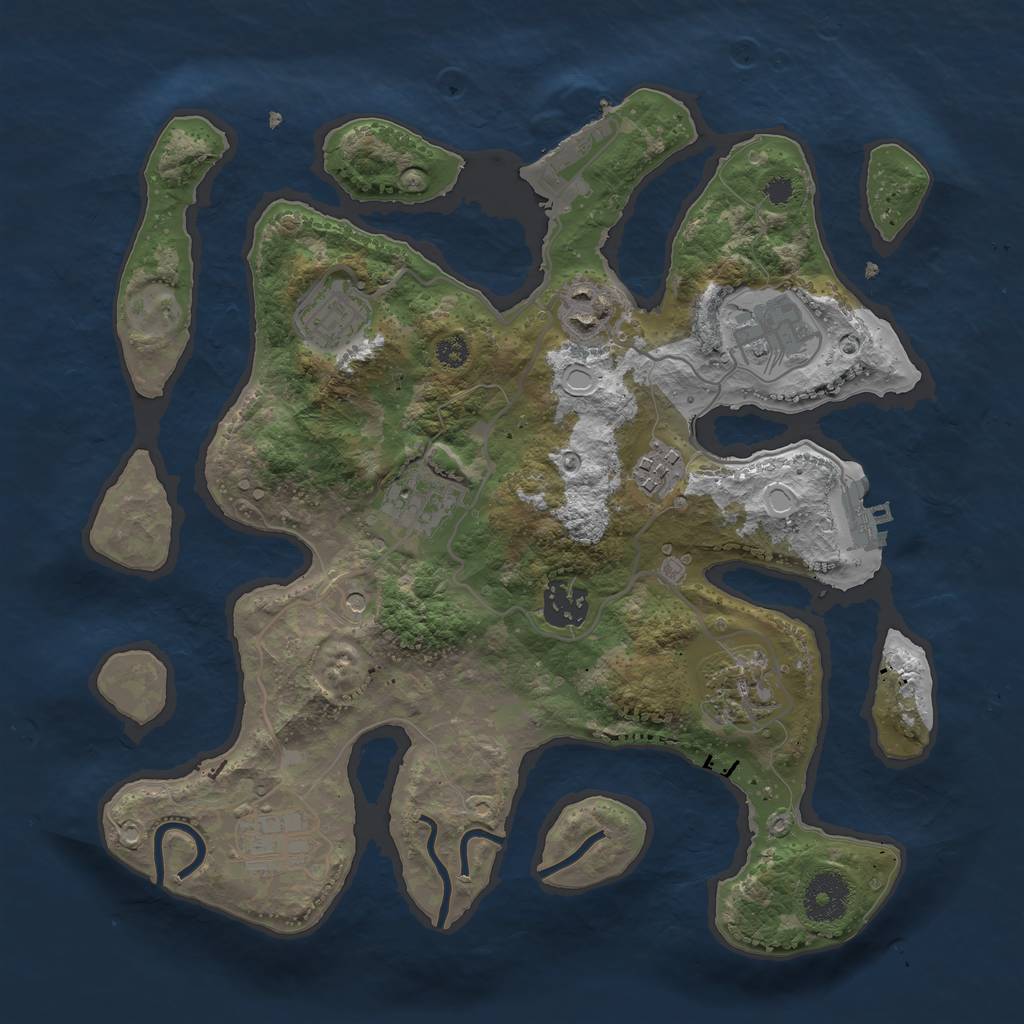 Rust Map: Procedural Map, Size: 3200, Seed: 1956468697, 19 Monuments