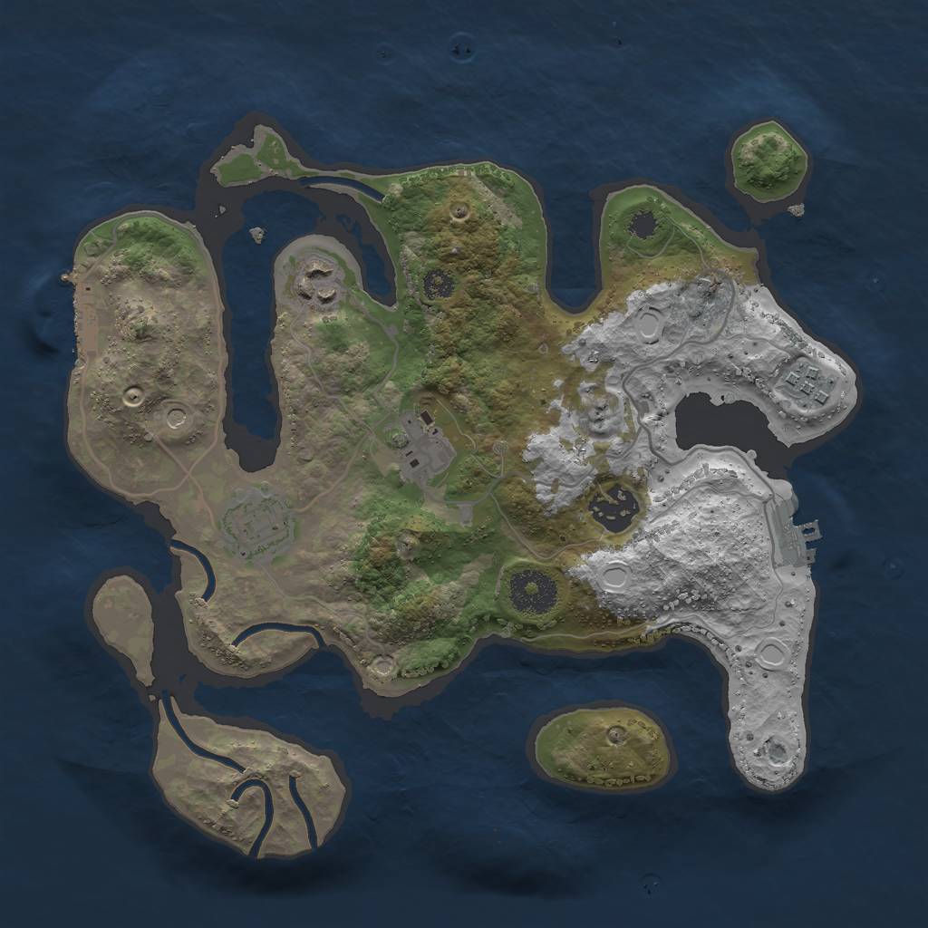 Rust Map: Procedural Map, Size: 3000, Seed: 3301989, 16 Monuments