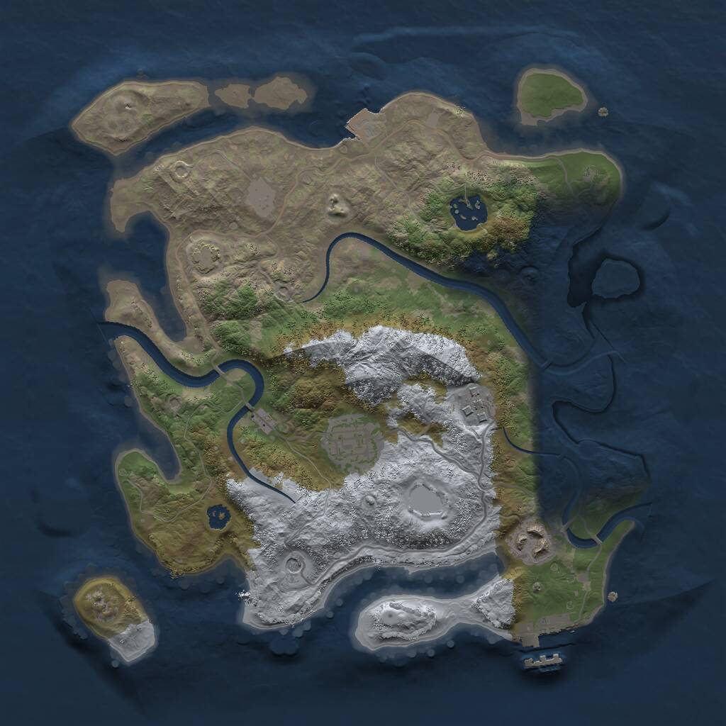 Rust Map: Procedural Map, Size: 3000, Seed: 50386, 8 Monuments