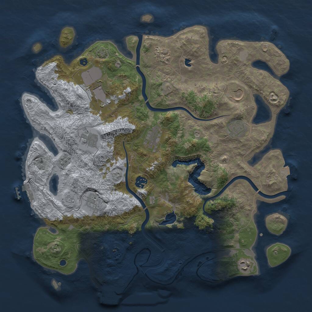 Rust Map: Procedural Map, Size: 4000, Seed: 19121993, 16 Monuments
