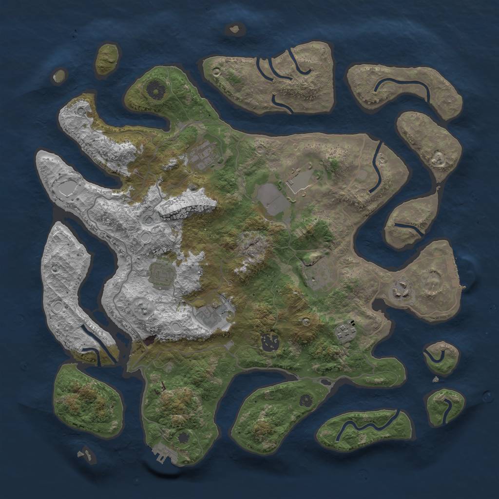 Rust Map: Procedural Map, Size: 4000, Seed: 19121993, 19 Monuments